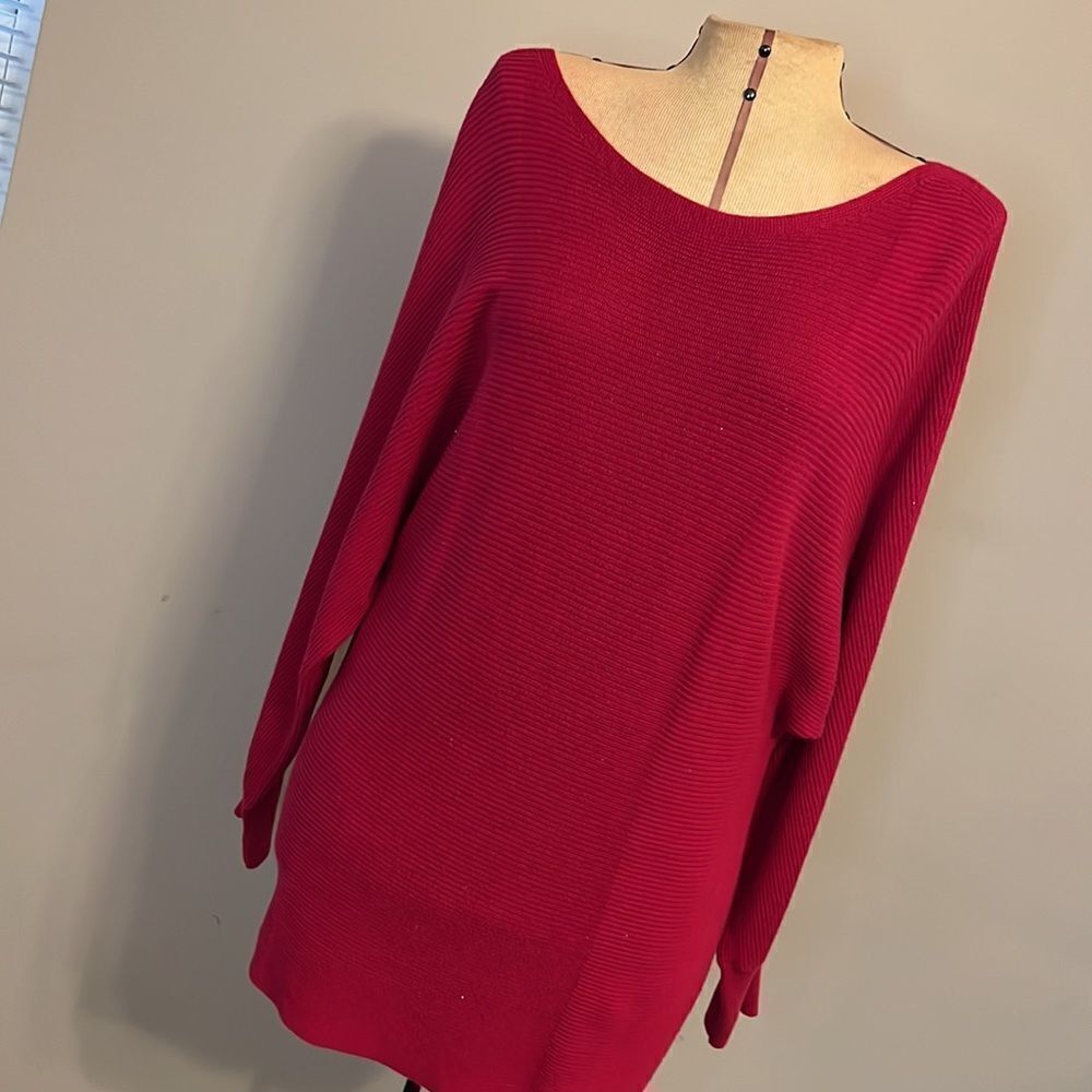 NWT Tommy Bahama Bright Fuchsia Pink Scoop Neck Ribbed Tunic - Size Medium